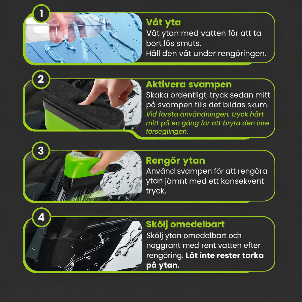 4 steg för applicering